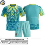 Portugal goalkeeper kids kit 2026-over view