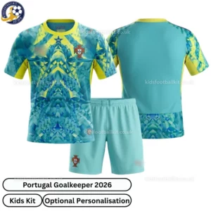 Portugal goalkeeper kids kit 2026-over view