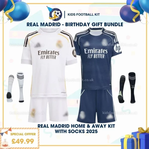 Real Madrid Home & Away Kids Kit 25_26 - birthday