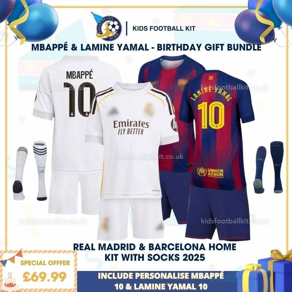 Real Madrid & Barcelona Birthday Gift Pack - Multi Kit Kids
