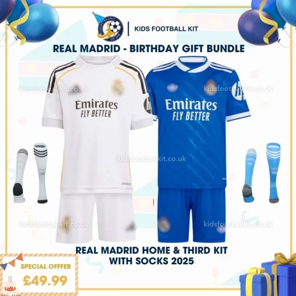 Real Madrid Home & Third Kids Kit 25_26 - birthday
