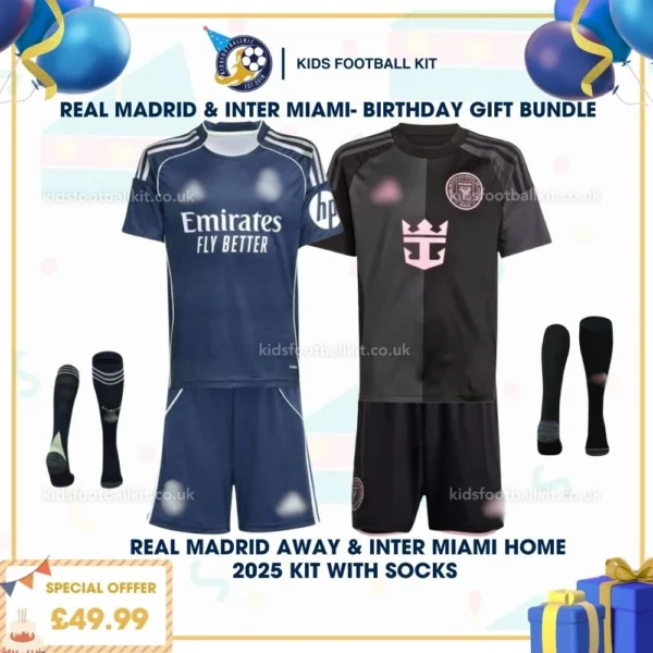 Real Madrid away & Inter Miami home kid kit 25_26 - birthday