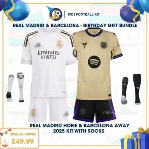 Real Madrid home & Barcelona away kid kit 25_26 - birthday