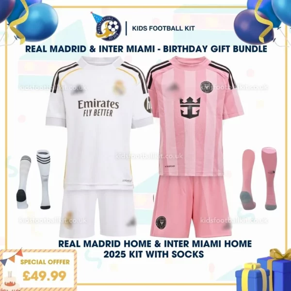 Real Madrid home & Inter Miami home kid kit 25_26 - birthday