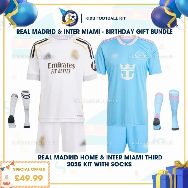 Real Madrid home & Inter Miami third kid kit 25_26 - birthday
