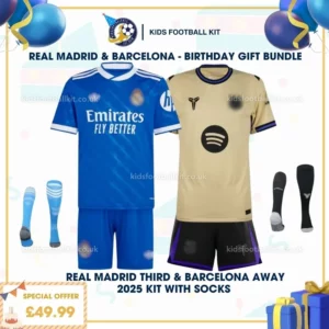 Real Madrid third & Barcelona away kid kit 25_26 - birthday
