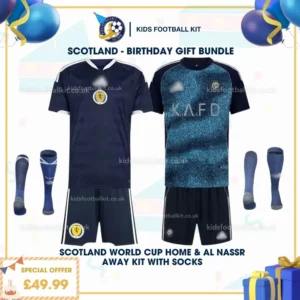 Scotland Home & Al Nassr Away Kids Football Kit 25_26 - birthday