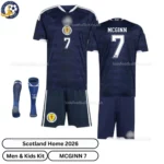 Scotland Home Men and Kids Kit-over view with socks-MCGINN 7