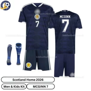 Scotland Home Men and Kids Kit-over view with socks-MCGINN 7