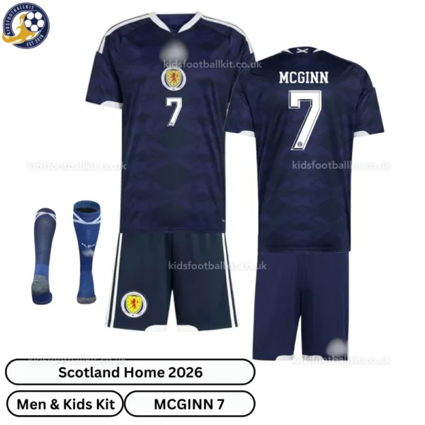 Scotland Home Men and Kids Kit-over view with socks-MCGINN 7