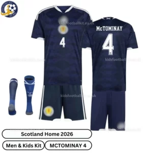 Scotland Home Men and Kids Kit-over view with socks-MCTOMINAY 4