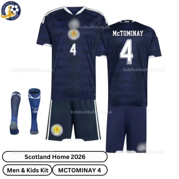 Scotland Home Men and Kids Kit-over view with socks-MCTOMINAY 4