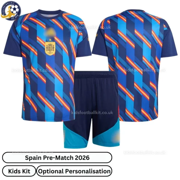 Spain Pre-Match Kids Kit 2026-over view