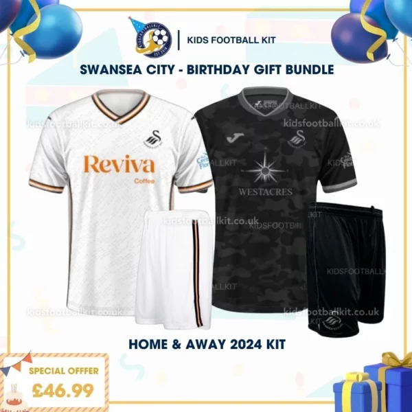 Swansea city home & away Kids Football Kit 24_25 - birthday