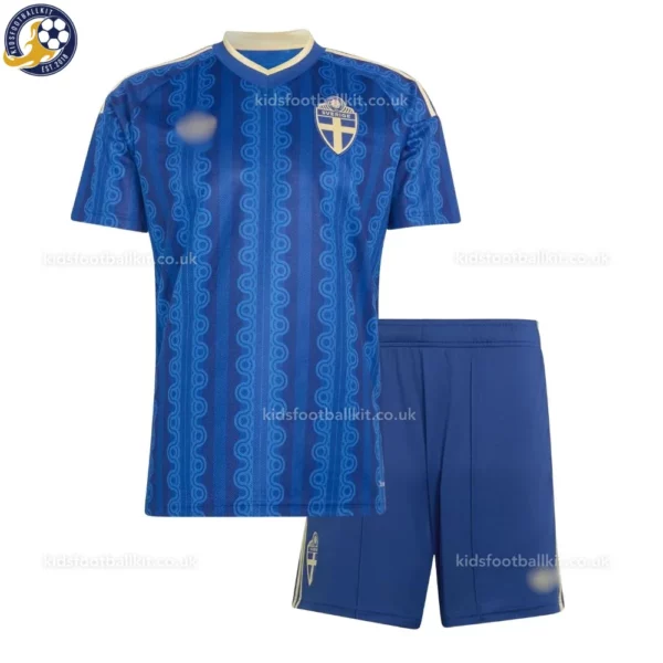 Sweden Away Kids Kit 2026-front view