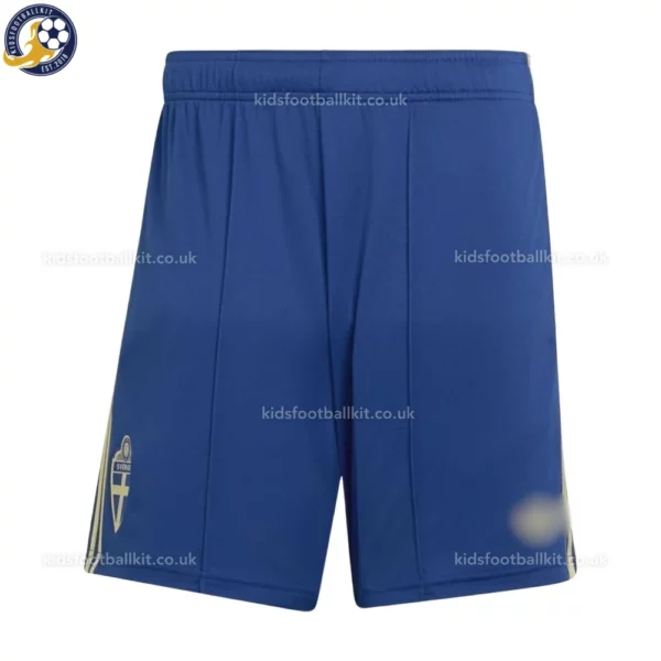 Sweden Away Kids Shorts 2026-front view