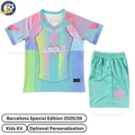 kfk_Barcelona-Karol-G-Special-Edition-Kids-Football-Kit-25_26-front-view-green