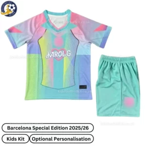 kfk_Barcelona-Karol-G-Special-Edition-Kids-Football-Kit-25_26-front-view-green