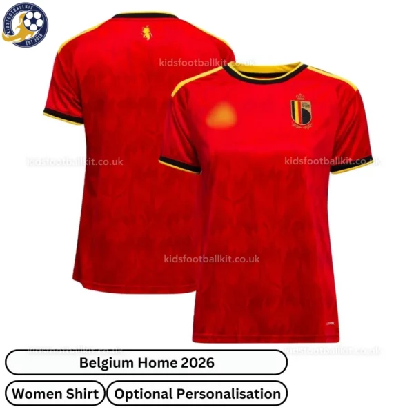Belgium World Cup Home Women Football Shirt 2026-over view