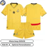 Ghana away Kids football kit 25_26-over view