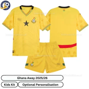 Ghana away Kids football kit 25_26-over view