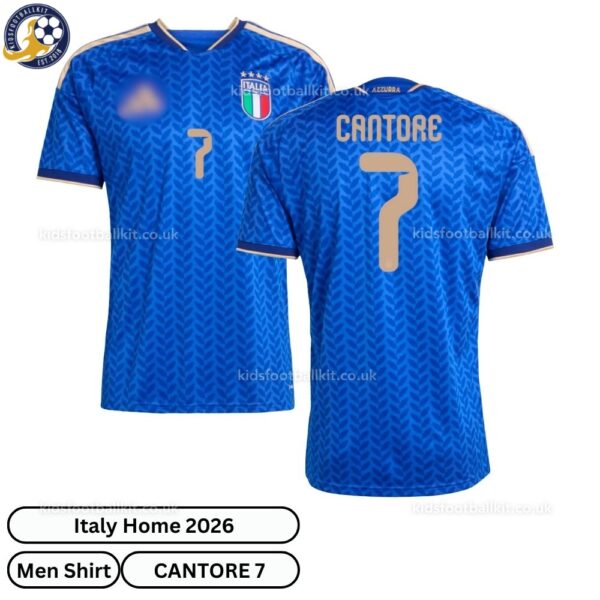 Italy CANTORE 7 Home 2026 Men Football Shirt- overview