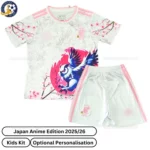 Japan Anime Edition Kids Football Kit 25_26-front view-pink