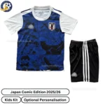 Japan Comic Edition Kids Football Kit 25_26-front view - blue