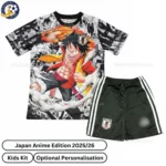 Japan One Piece Anime Kids Football Kit 25_26-front view-black