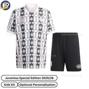 Juventus Retro Clover Special Edition Kids Football Kit 25_26-front view