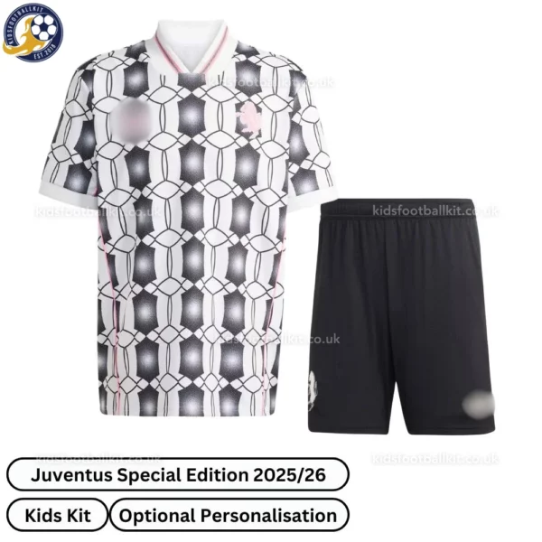 Juventus Retro Clover Special Edition Kids Football Kit 25_26-front view