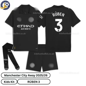 Manchester City Away Kids Football Kit 25_26 - RÚBEN 3 - over view