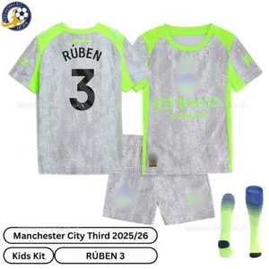 Manchester City Third Kids Football Kit 25_26 - RÚBEN 3 - over view