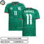 Mexico S.GIMENEZ 11 Home 2026 Men Football Shirt - overview
