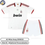 Retro Ac Milan Away Kids Football Kit 2009_10-front view