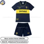 Retro Boca Juniors Home Kids Football Kit 1993_95 -front view