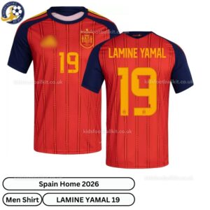 Spain LAMINE YAMAL 19 Home 2026 Men Football Shirt- overview