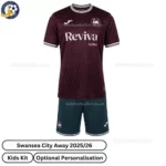 Swansea City Away Kids Football Kit 25_26-front view