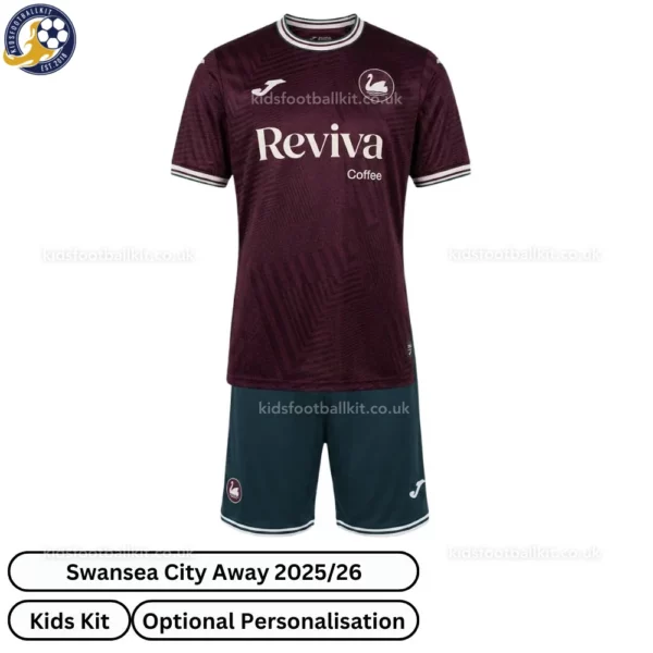 Swansea City Away Kids Football Kit 25_26-front view