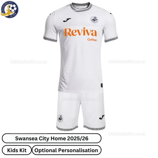 Swansea City Home Kids Football Kit 25_26-front view