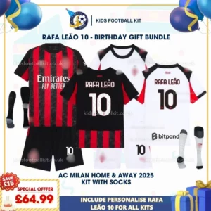 AC Milan home & away Kids Football Kit 25_26 - RAFA LEÃO 10