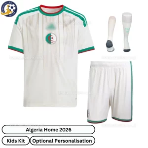 Algeria World Cup Home Kids Football Kit 2026-front view with socks
