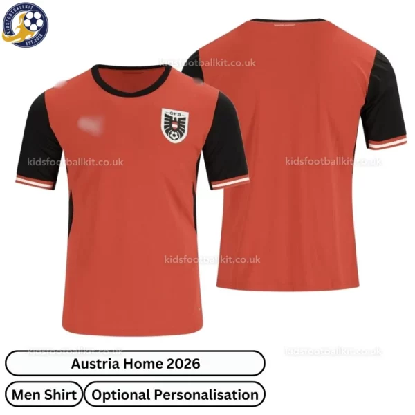 Austria Home Men Football Shirt 2026-over view