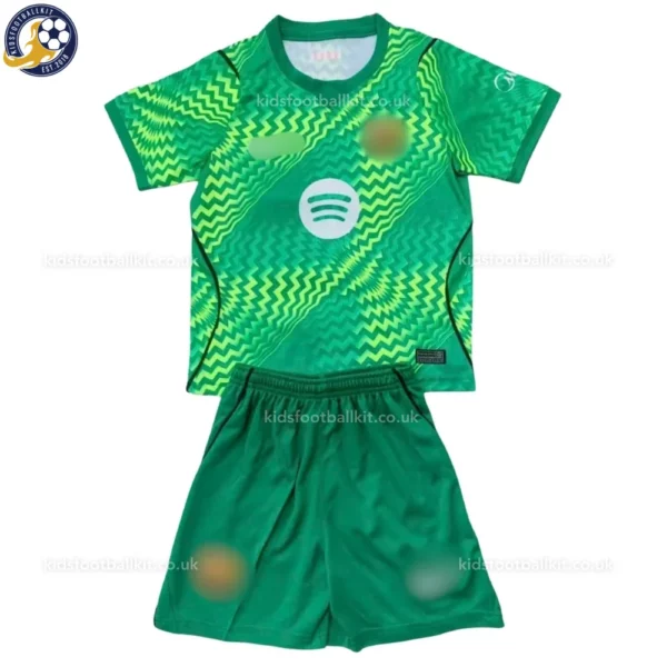 Barcelona Goalkeeper Kids Kit 26_27-front view-green