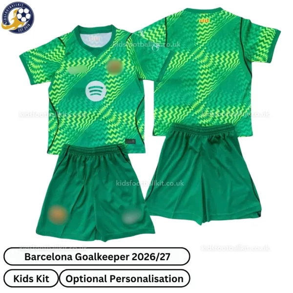 Barcelona Goalkeeper Kids Kit 26_27-over view-green