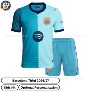 Barcelona Third Kids Kit 26_27-front view