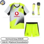 D-m Away Kids Football Kit 2025_26-front view with socks