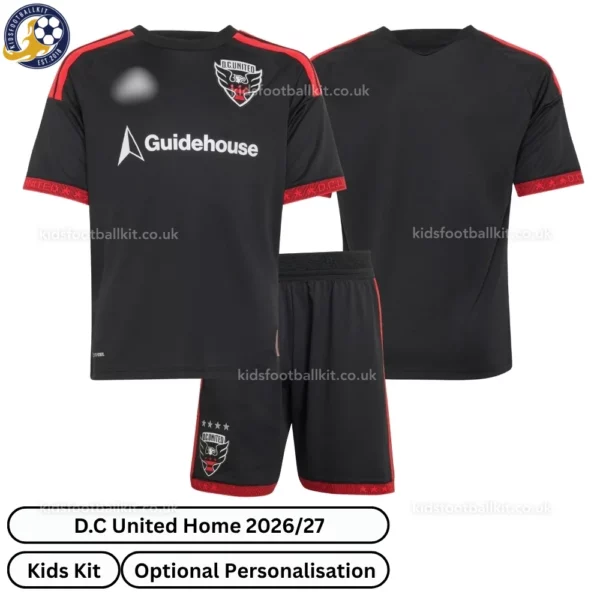 D.C United Home 26_27 Kids Kit-over view