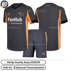 Derby County Away Kids Football Kit 25_26-over view