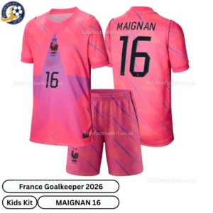 France Goalkeeper Kids Kit 2026-over view-pink-MAIGNAN 16